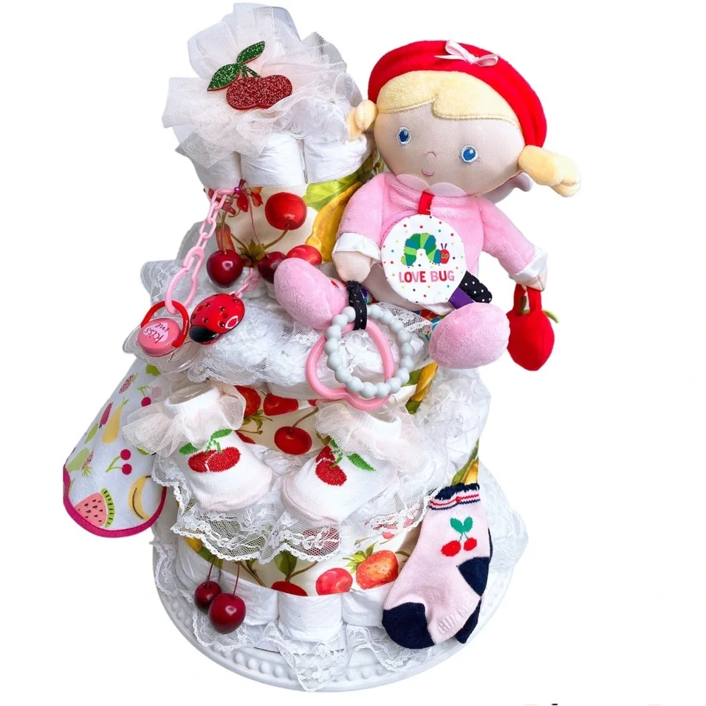 Fruit Cherry Diaper Cake, Fruit Theme